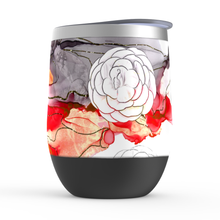 Load image into Gallery viewer, Red Watercolor Flower Stemless Wine Tumblers