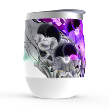 Load image into Gallery viewer, Purple Flower Watercolor Stemless Wine Tumblers