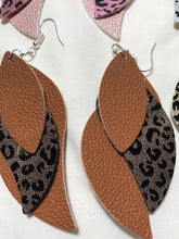 Load image into Gallery viewer, Faux Leather multi-layered earrings