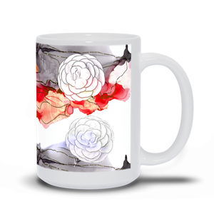Red Flower Watercolor Mugs