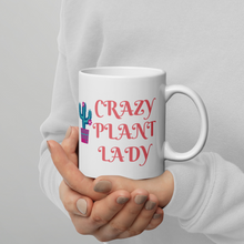 Load image into Gallery viewer, White glossy Crazy Plant Lady mug