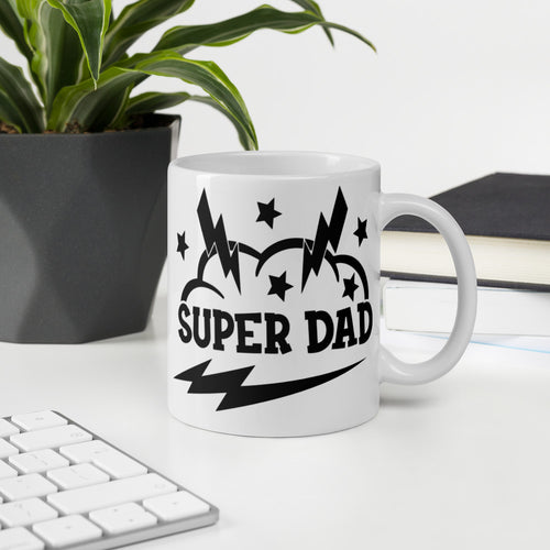 Super Dad White glossy mug
