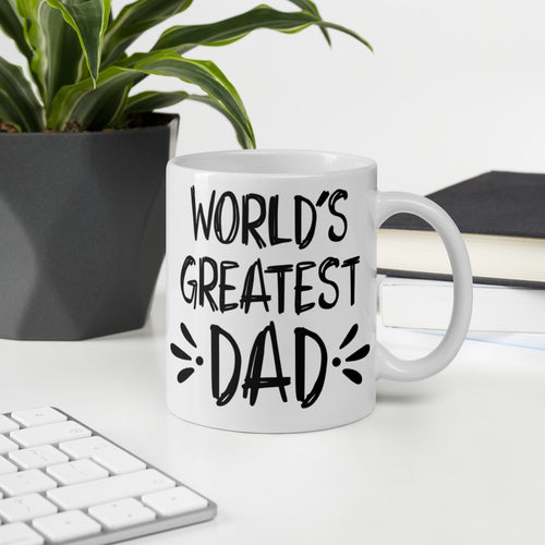 Worlds Greatest Dad White glossy mug