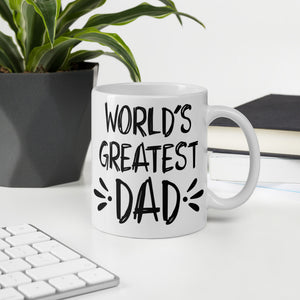 Worlds Greatest Dad White glossy mug
