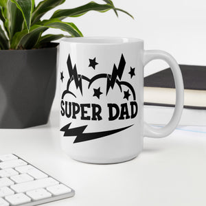 Super Dad White glossy mug